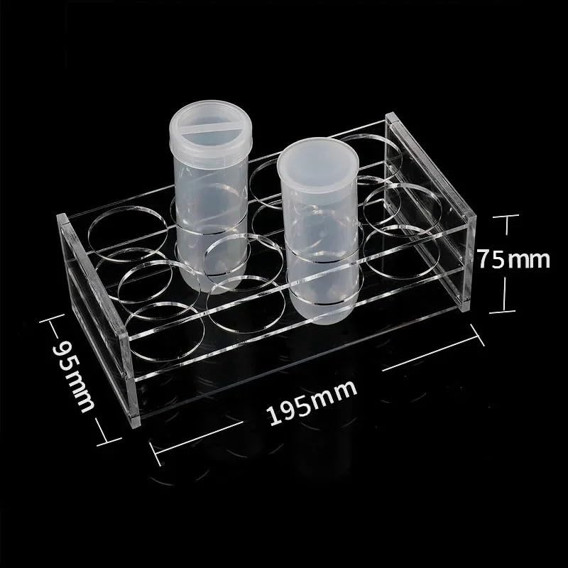 Plexiglass Rack for Centrifuge Tube 100 ml Plexiglass Stand Place 8 Tubes Transparent Test Tube Holder Diameter 40 mm