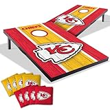 YouTheFan NFL Kansas City Chiefs tragbares Cornhole-Spiel mit Logotaschen, 60 x 90 cm