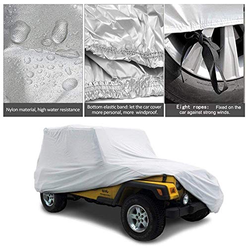 Big Ant Car Cover For Wrangler 2 Door All Weather Protection Waterproof Suv Cover Customer Fit For Wrangler Up To185 L, Silver #TOP1