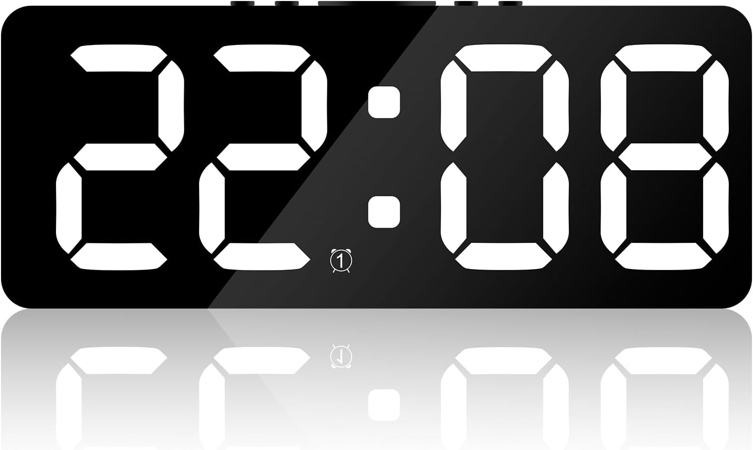 Digital Alarm Clock Large LED Display Alarm Clock 5 Level Brightness Dimmable Digital Clock with USB Charging Ports Adjustable Alarm Volumes Snooze Bedside Alarm Clock for Home Office Bedroom(A)