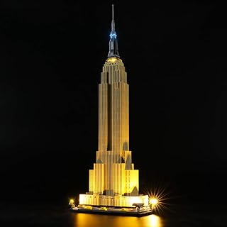 Habow LED-lighting-kit for Architecture Empire State Building, compatible with 21046 building block model,Not Included Model