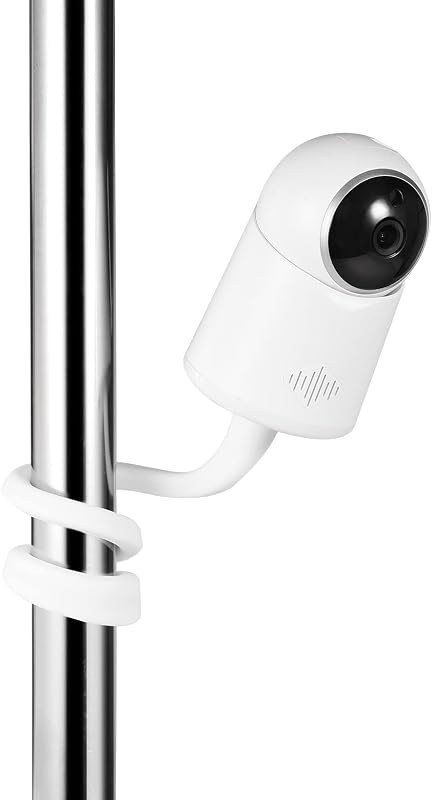 Universal Baby Monitor Camera Mount 1/4 threaded hole Compatible with Arlo, Owlet, Goodbaby, HelloBaby, Vtech, Motorola and More Other Baby Monitors Adjustable Stand for crib, No Tools Required(White)