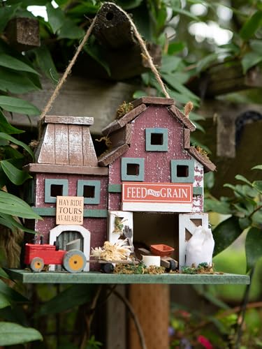 Maison d'oiseau rustique en bois véritable, nichoir décoratif de qualité supérieure - 5