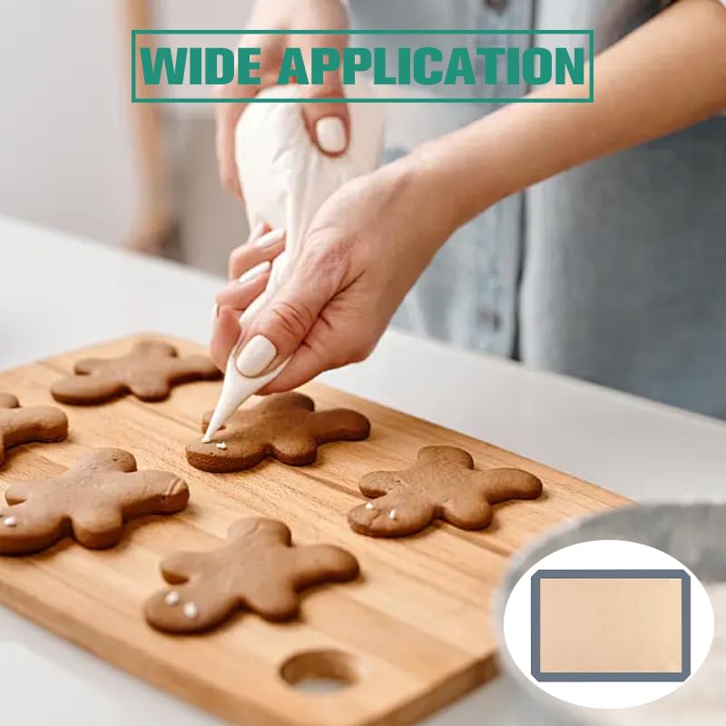 Lot de 2 Tapis de Cuisson Silicone 42x29.5cm Gris, Feuille de Cuisson Réutilisable Antiadhésive pour Four et Pâtisserie, Alternative au Papier Sulfurisé, Idéal pour Macarons, Biscuits et Pain - 5
