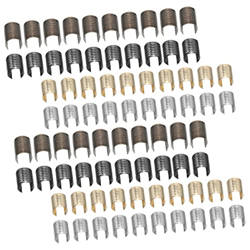 Beatifufu 160pcs Cord Bead Clamps for Jewelry Making Bracelet Clamps Leather Rope Clips Crimp Tubes Jewelry Clasps for Bracelets