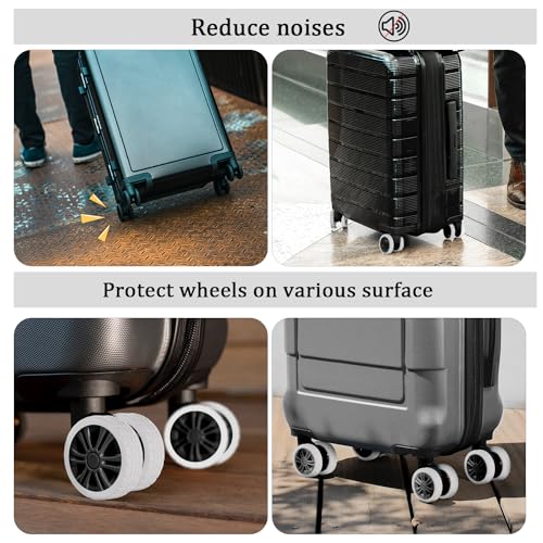 8pcs Luggage Wheel Covers, Portable Suitcase Wheel Protector Covers Colorful Silicone Luggage Wheel Covers Luggage Spinner Wheel Covers for Most 8 Caster Luggage Accessories(gray)3