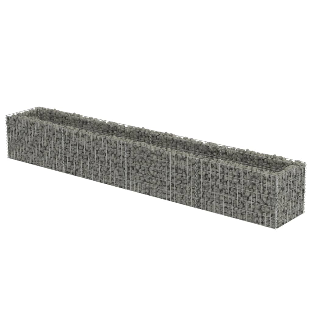 vidaXL Gabion Raised Bed Galvanised Steel 360x50x50cm Stone Basket Raised Bed