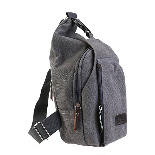 BESTOYARD Mochila casual de lona para esportes ao ar livre, bolsa de ombro transversal transversal p