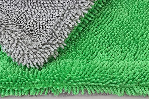 Autofiber Dreadnought XL Microfiber Towel, Superior Absorbency for Drying Cars, Trucks, and SUVs, Double-Twist Pile, One-Pass Vehicle-Drying Towel - Pack of 1, Green/Gray (20 inch x 40 inch) — photo 4