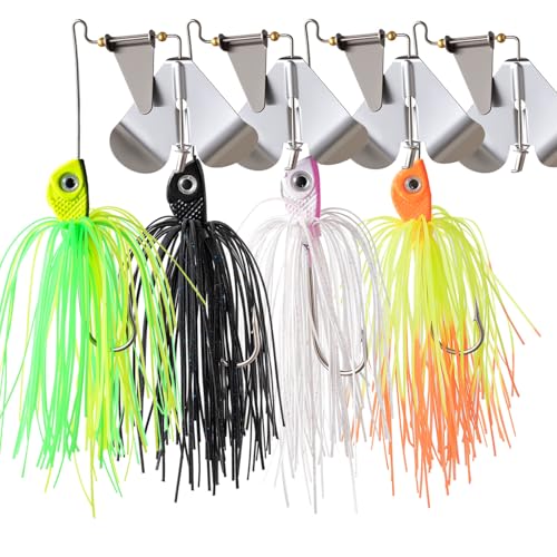 Richary Fishing Lures Buzzbait Spinnerbait Jigs Lure for Bass Pike Fishing Freshwater 5/8oz Bass Fishing Lures