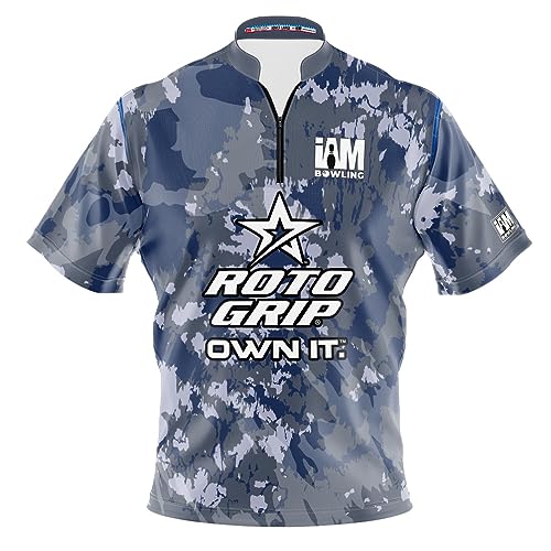 Logo Infusion Dye-Sublimated Bowling Jersey (Sash Collar) - I AM Bowling Fun Design 2055-RG - Roto Grip - Navy CAMO (6X-Large)