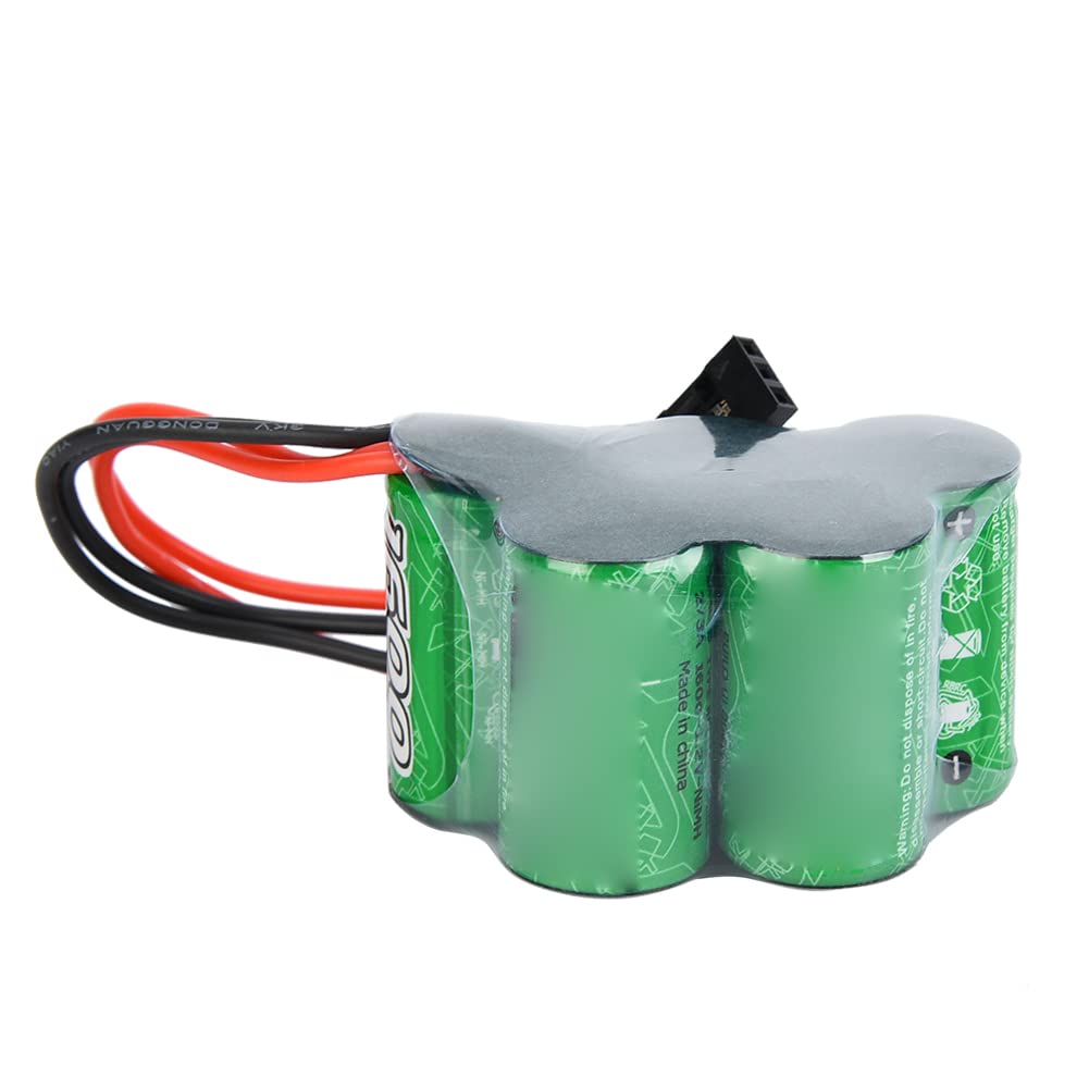 Fabater Batterie de Récepteur NiMH RX 6 V 1600 MAh Trapézoïdale pour Modèle RC, Bloc d'alimentation de Jouet télécommandé avec Prise JST, Paquet Durable Haute capacité 6,0 V (Forme de caractère)