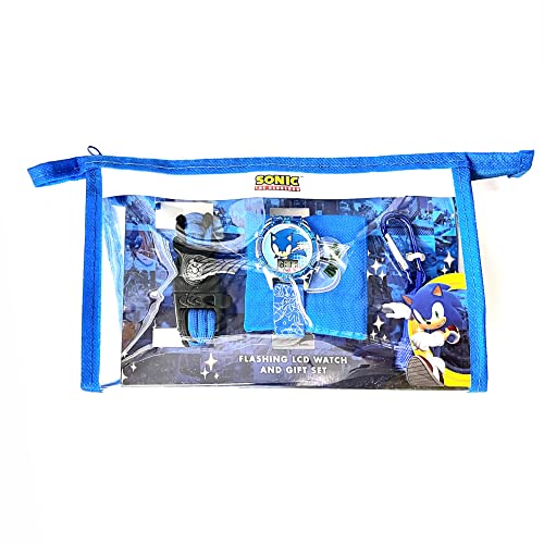 Reloj digital para niños Sega Sonic azul con luces intermitentes Accutime y accesorios 5