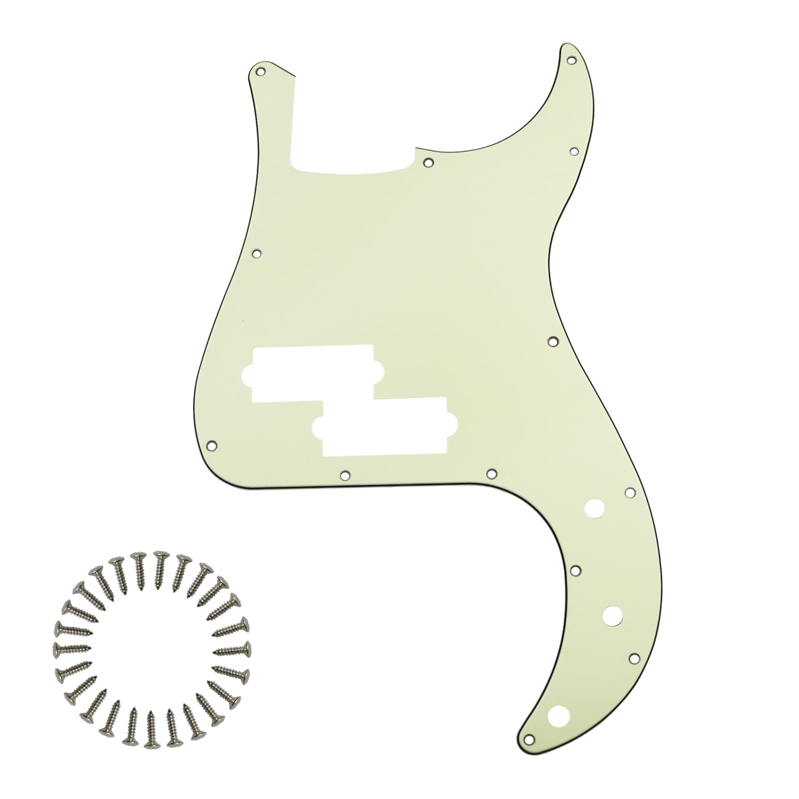 13-Hole P Bass Pickguard for Fender Precision Bass, Mint Green 3Ply