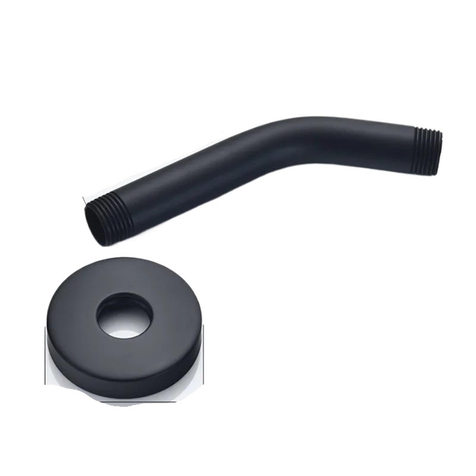Wall Shower Arm Head Extension Pipe Stainless Steel Bracket for Use in Bathroom(Black)