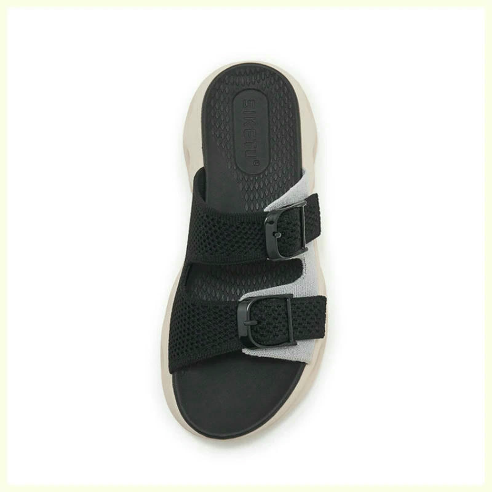 Ciabatte Estive Sandali Scorrevoli in Mesh Traspirante Blu, Cinturino Regolabile con Doppia Fibbia, Suola Spessa, Scarpe Casual Antiscivolo per La Spiaggia-698-3 Blu-36