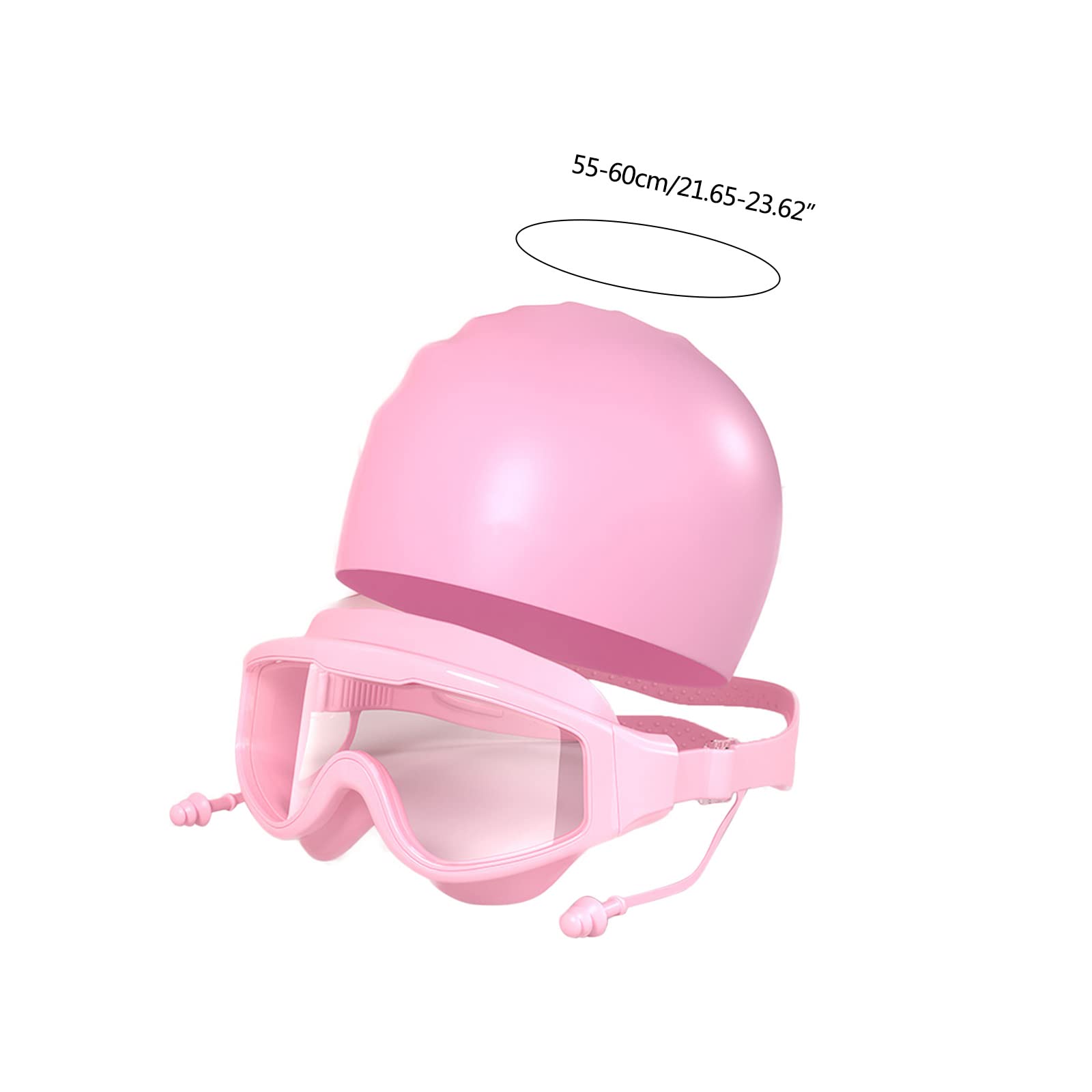 Bonnet Silicone + Lunettes Piscine - Set Noir Anti-buée
