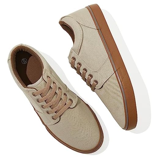 BENPAO Men's Brown Casual Shoes Black Canvas Sneakers(Mocha Brown,US11)