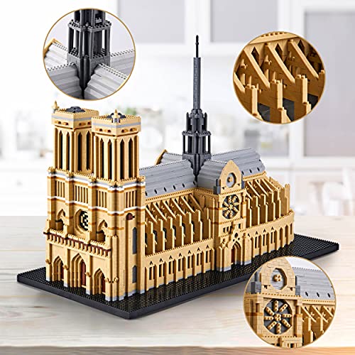 LUKHANG Big Architecture Model Kits Notre Dame Micro Blocks 7380 Pieces Paris Building Kit | Impressive Detail |Challenging Build | Lower Price Sturdy Structure|Gift for Kids and Adults - Image 3