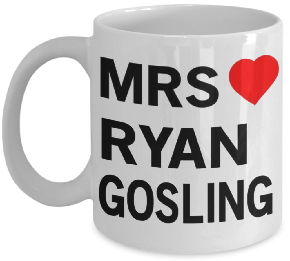 Shaniztoons White Mrs Ryan Gosling Love Heart Gift Mug