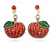 cocojewelry Pumpkin Dangle Charm Post Stud Earrings Fall Autumn Thanksgiving Halloween Jewelry (Dot Dangle)