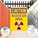 Anobell 4 Pack Caution Radiation Area Signs 10 x 7 Inch Rust-Free Aluminum OSHA Sign with Symbol UV Protected Industrial Radioactive Warning Signs for Business Construction Site Warehouse