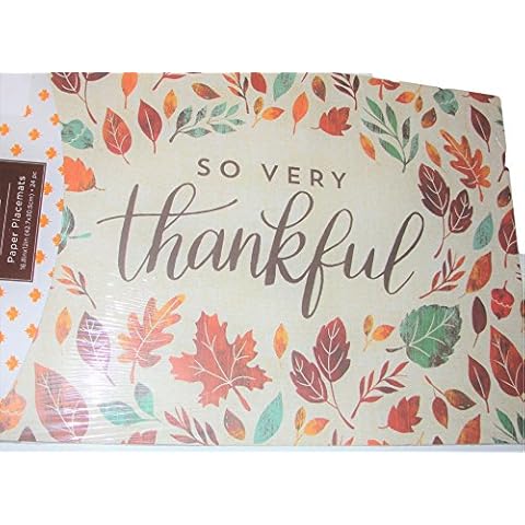 Fall Paper Disposable Place Mats, Autumn Leaves, 24 pcs, Thanksgiving meal, banquets, Homeless shelters, party decor Cover