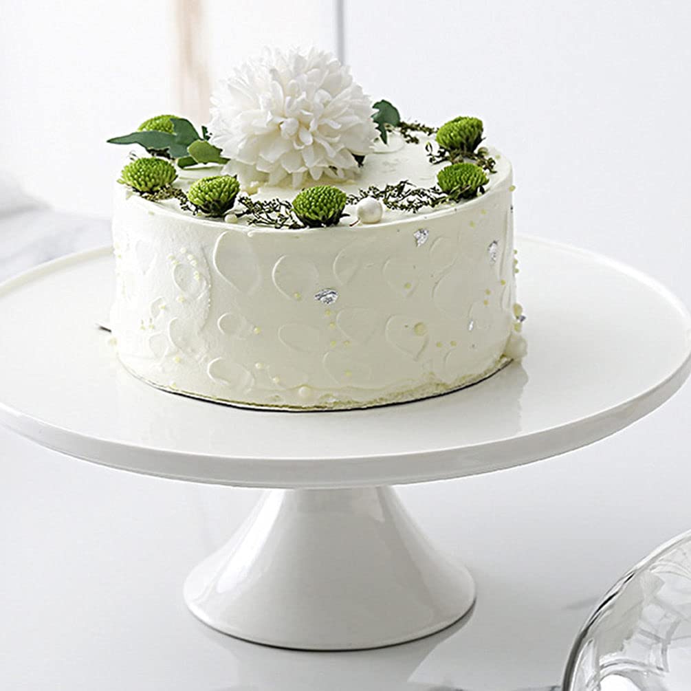 Cabilock Keramik Kuchenständer Mit Fuß 8.86 Zoll Dekorative Kuchenablage Für Desserts Gebäck Und Servieren Stabiler Tortenhalter Für Hochzeit Geburtstag Party Und Bankett Weiß