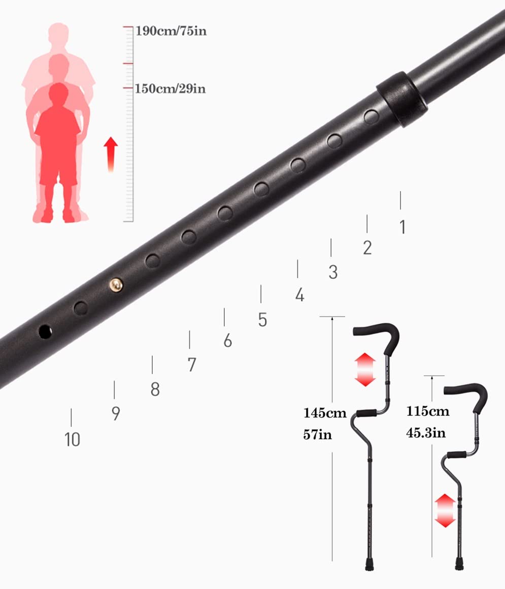 1 par de muletas de aluminio, muletas plegables para las axilas, muletas auxiliares ajustables para hombres, mujeres, muletas de viaje plegables, carga 286 libras