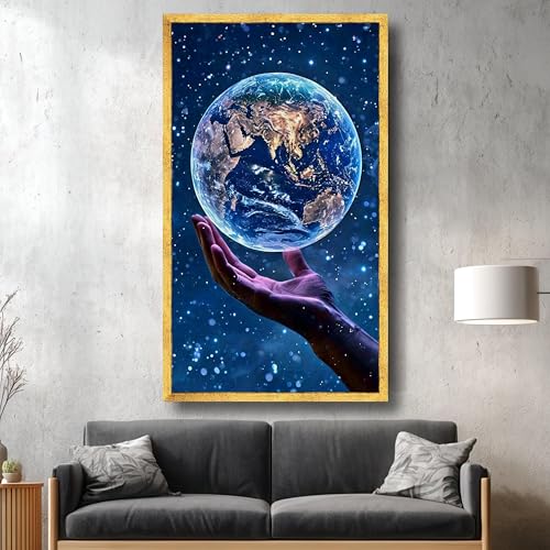 Tableau sur toile Terre dans la main haute définition impression premium - 4
