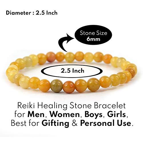 Image of Reiki Crystal Products Natural Crystal Stone Bracelet 6 mm Round Beads for Men & Women | Gemstone Jewellery Bracelet | Reiki Charged | Multiple Stone Variants Available