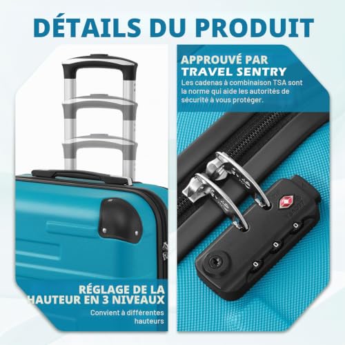 COOLIFE Valise Grande Taille 77 cm Extensibles, Valises soute Rigide ABS – vue 4