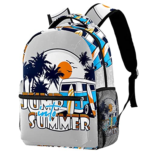 Sac à dos voyage multicolore avec compartiment PC pour étudiant et ados
