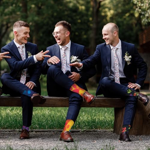 Image of Novelty Crew Socks for Unisex Wild Side with These Eye-Popping Prints 3 Pairs One Size
