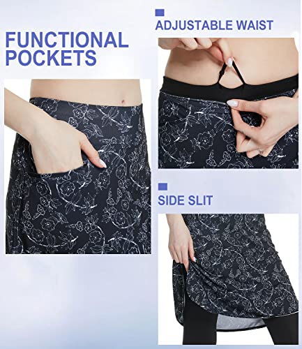 Cityoung Capri With Skirt Attached For Women Athletic Skirt With Leggings Skirt Leggings Modest Skirt Leggings For Women Floral Xl #TOP1
