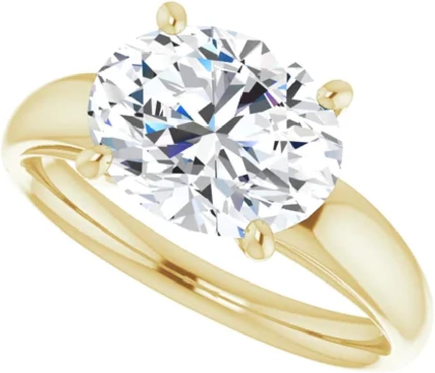 2-4 CT Lab Grown Diamond Wedding Band Ring for Men/Women | IGI Certified East-West Setting Solitaire Anniversary Ring for Gifts | 10K/14K/18K Solid Rose/White/Yellow Gold, E/F, VVS1/2