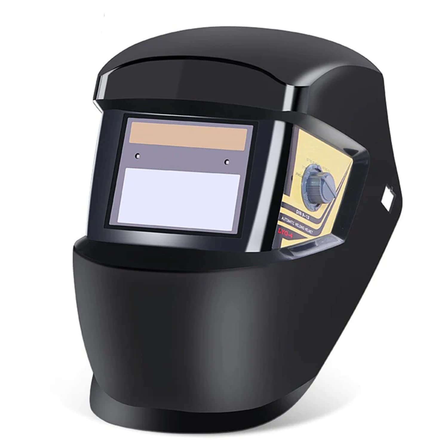 ECVV Solar Powered Welding Helmet Auto Darkening True Color Large Viewing Screen 3.7''X1.7'' For TIG MIG MMA Welder Mask, Black