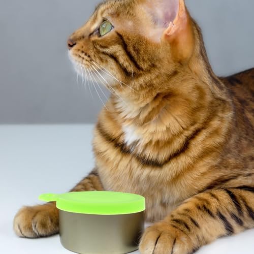 NUOBESTY 6'lı paket silikon kutu kapağı, hayvan yemi için, sızdırmaz, esnek, bulaşık makinesinde yıkanabilir, tekrar kullanılabilir, kediler için pratik çekçek ve rastgele renk - Görsel 5