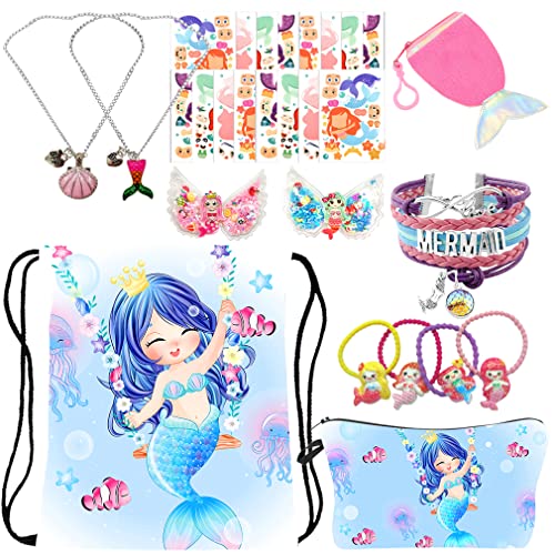 Mermaid Necklace & Makeup Bag Gift Set
