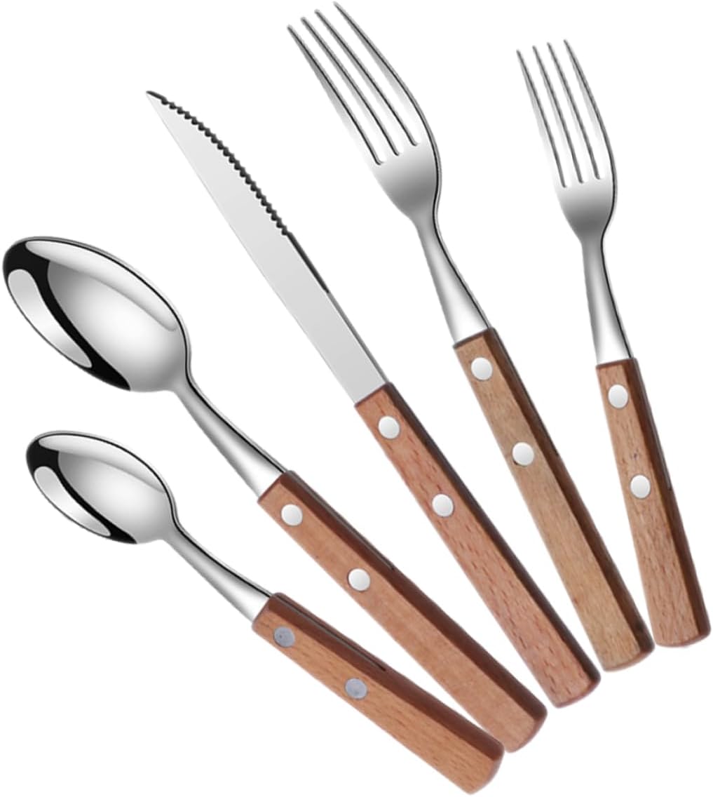 Veemoon Sets Stainless Steel Cutlery Set Reusable and Portable for Boys and Girls for Parties Outdoor Activities and Family Dinners image 5