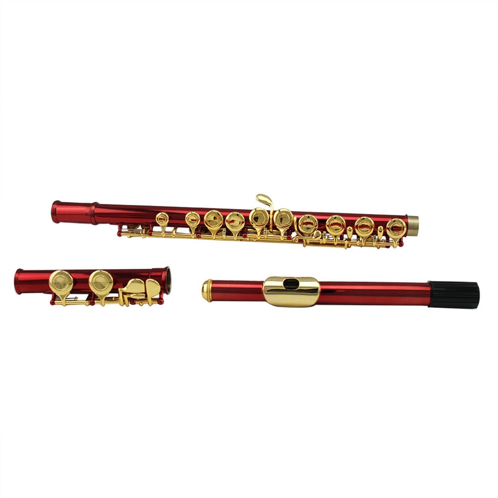 ZUZU Flauta Dominante Chapada En Oro del Cuerpo del Color Rojo del Agujero Cerrado del Grado Intermedio 16 Kit Flauta
