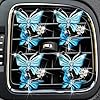 4Pcs Blue Car Air Fresheners, Dual Butterfly Diamond Rhinestone Vent Clips, Sparkly Car Decoration, Interior Decor Bling Accessories Air Conditioning Outlet Clip Decorative Interior Accessories #1