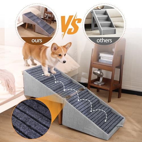 Image of Pet Stairs for High Beds,21.06 inch H 6-Step Dog Stairs for Large Dogs | 250lbs Large Dog Steps , Non-Slip Pet Ramp for Bed Couch for Medium Large Small Dogs Bedside Table Convertible