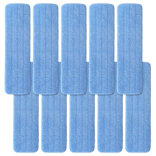 Image of Microfiber Mop Pad for Rubbermaid Commercial 20 Inch Mop Head - 10 Pack Wet & Dry Commercial Cleaning Refills Reusable Mop Refills Fit for Any Microfiber Flat Mop System 18 inch to 21 inch