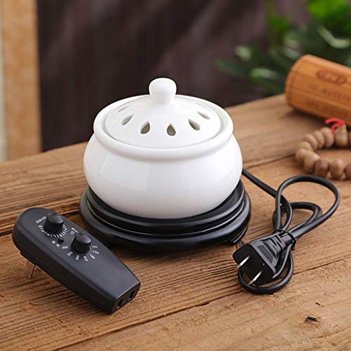 Preisvergleich Produktbild Elektronischer Keramik-Weihrauchbrenner Aromatherapieofen, Timing-Temperaturregelung Ätherisches Öl Elektrischer Diffusor Weihrauchkegelhalter Brenner, Geeignet Für Den Innenbereich, Meditation, Ent