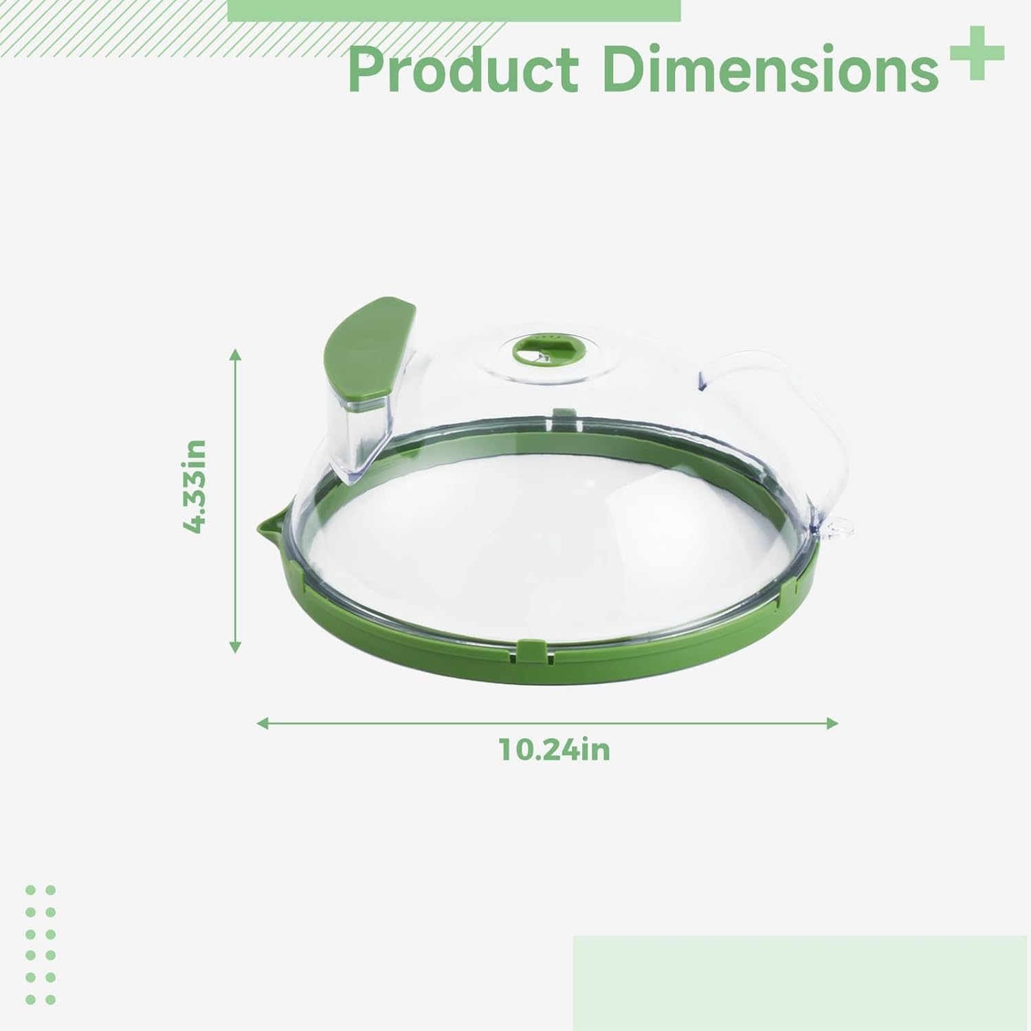 Food Heating Lid, 10.2 X 4 in / 26 X 11 Cm, Splashproof Microwave Cover, with Integrated Handle, Plastic, High Temperature Resistant