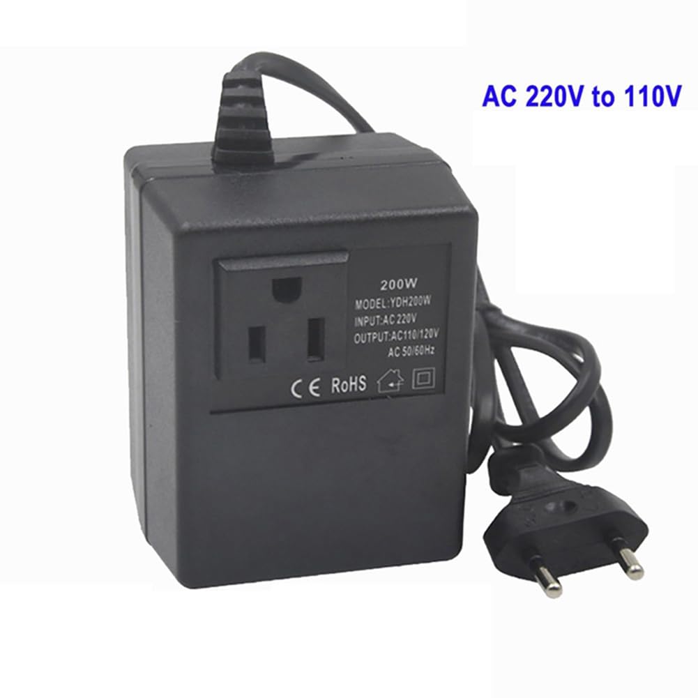 Transformateur de Puissance Régulateur de Tension Convertisseur de Tension 220 V à 110 V Transformateur Abaisseur Inverseur 200 W Prise UE