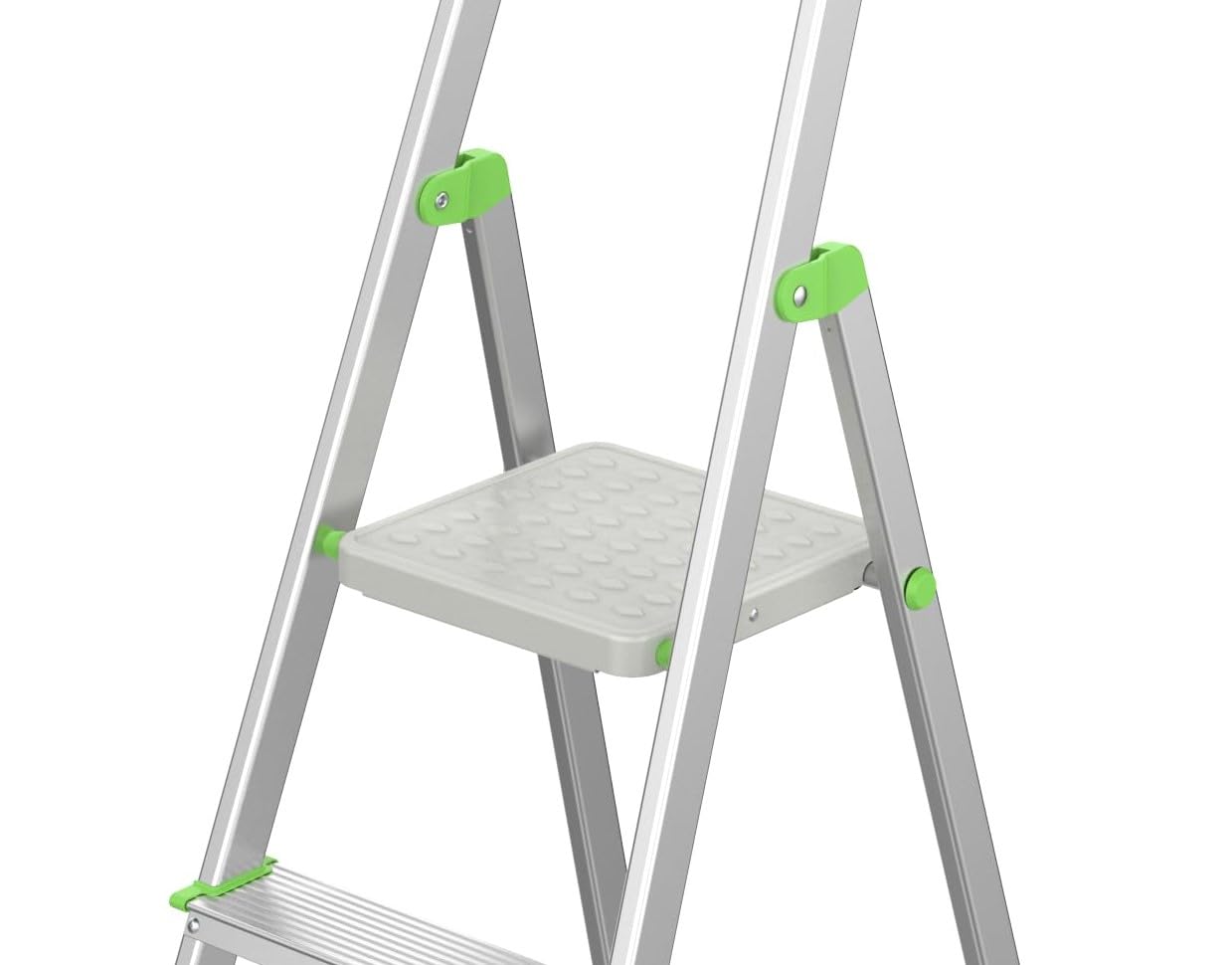 Keroppa, Escalera de Tijera Plegable, Marca Española. Escalera de Aluminio, 5 peldaños, con Gancho de Pared, Multiusos, Antideslizante, Ligera y Resistente, Escalera Doméstica, Fácil Transporte