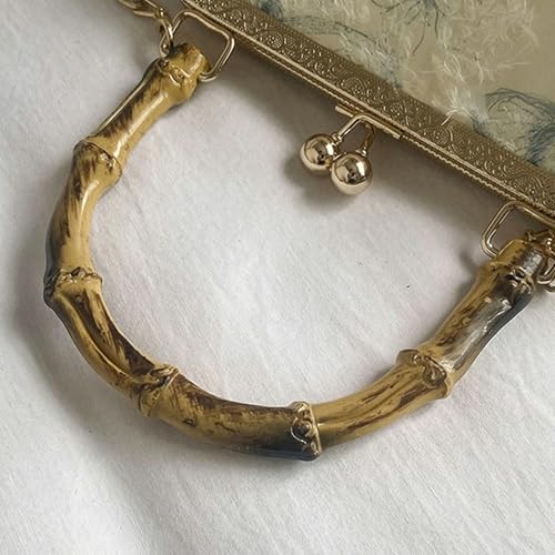 Bamboo Handle Handbag Women Elegant Kiss Lock Clutch with 3D Butterfly Embroidery Crossbody Purse Chinese Style4