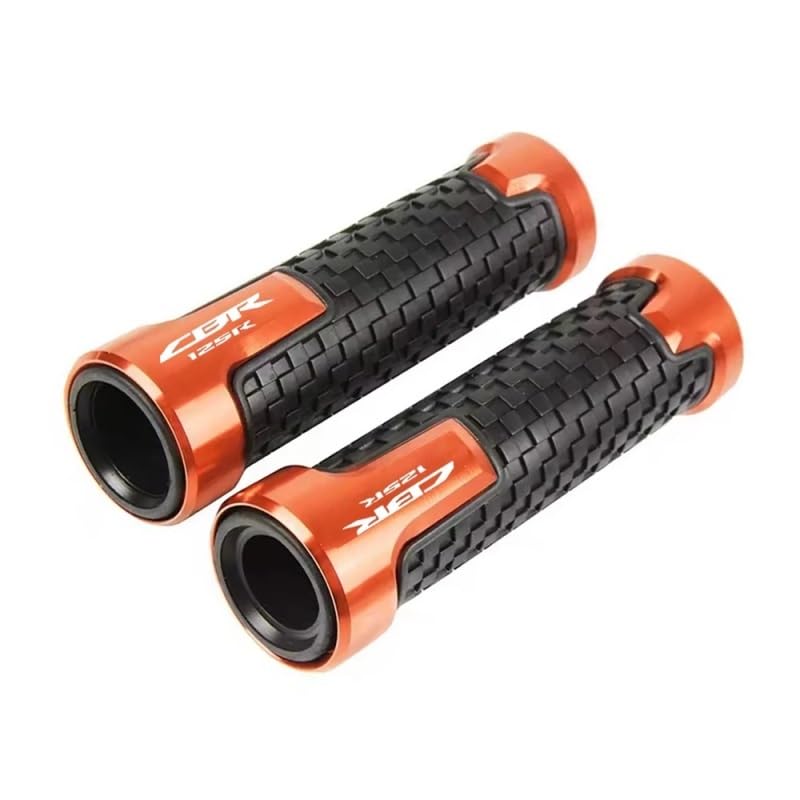 Poignées guidon moto 22mm orange pour Honda CBR125R et CB125R de 2011 à 2023